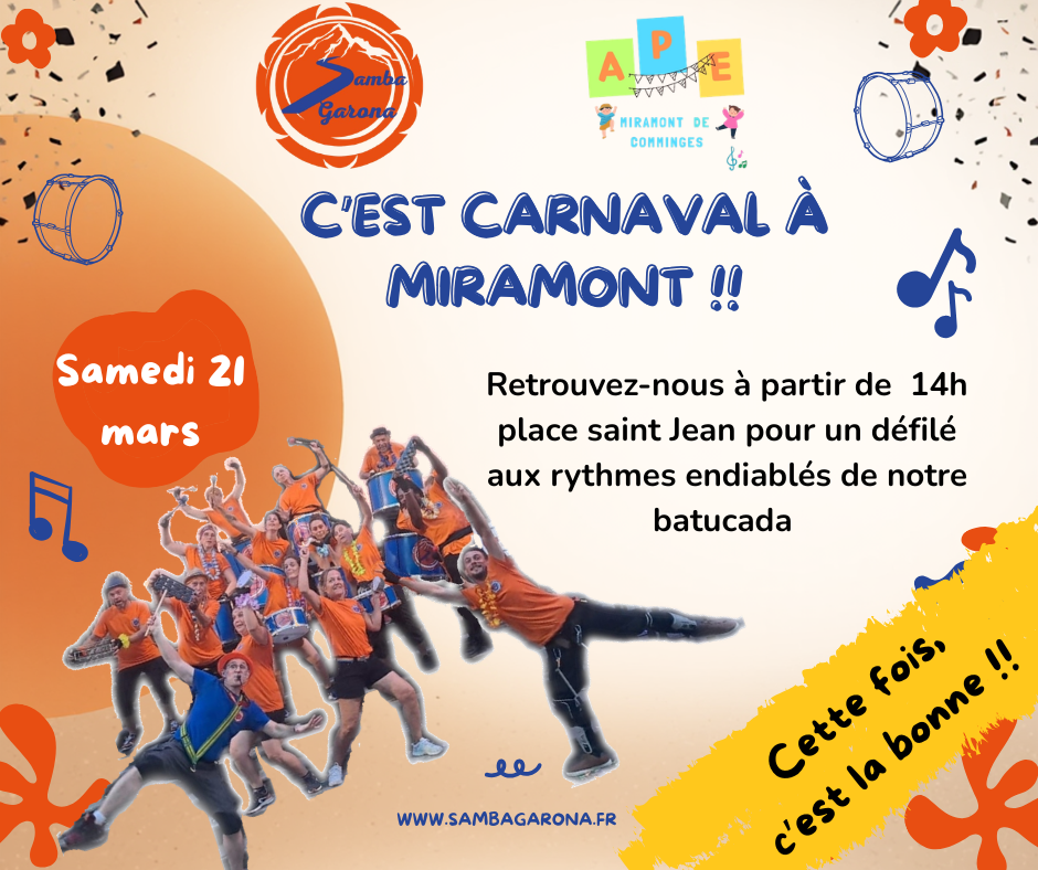 animation musicale carnaval batucada samba garona